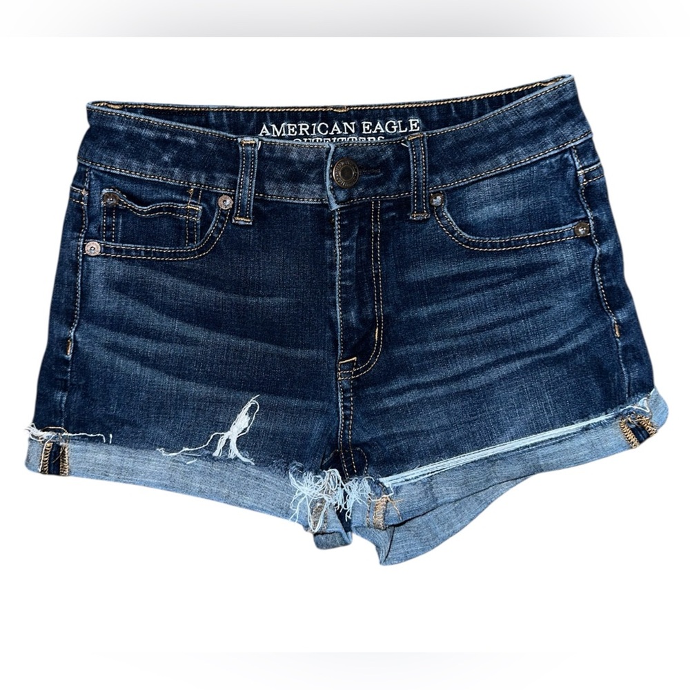 American Eagle Outfitters Women's Dark Blue Denim Shorts | size 2
